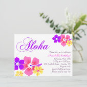 Invitation d'anniversaire Flower Aloha (Debout devant)
