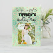 Invitation d'anniversaire Flower & Butterfly (Debout devant)