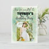 Invitation d'anniversaire Flower & Butterfly (Debout devant)