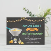 Invitation d'anniversaire fondue au fromage (Debout devant)