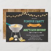 Invitation d'anniversaire fondue au fromage (Devant / Derrière)