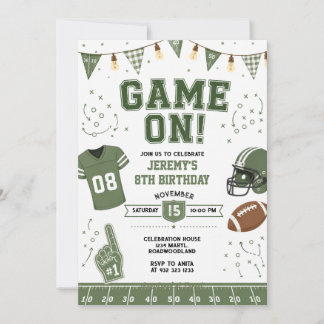 Invitation d'anniversaire Football TouchDowns Jour