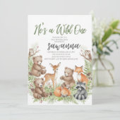 Invitation d'anniversaire Forest Friends Wild One (Debout devant)