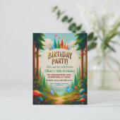 Invitation d'anniversaire Forêt de Conte de Fées (Debout devant)