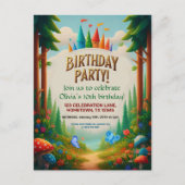 Invitation d'anniversaire Forêt de Conte de Fées (Devant)