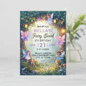 Invitation d'anniversaire Forêt de fées enchantée (Debout devant)