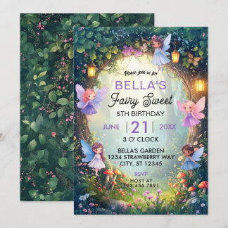 Invitation d'anniversaire Forêt de fées enchantée