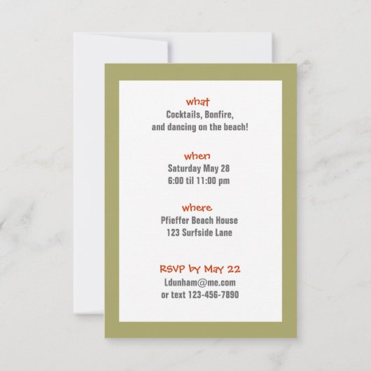 Invitation d'anniversaire Foxy (Dos)