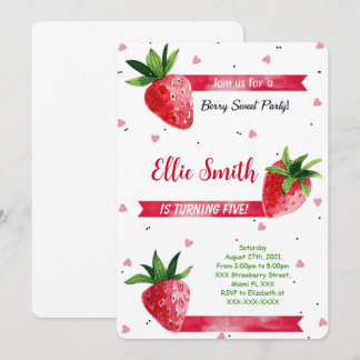 Invitation d'anniversaire fraise