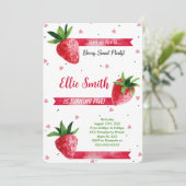 Invitation d'anniversaire fraise (Debout devant)