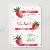 Invitation d'anniversaire fraise (Devant)