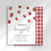 Invitation d'anniversaire fraise aux fruits rouges