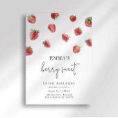 Invitation d'anniversaire fraise aux fruits rouges