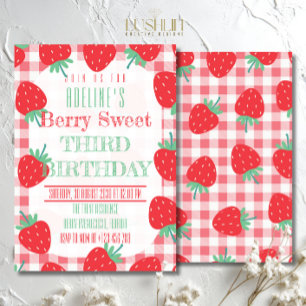 Invitation d'anniversaire fraise douce Berry Party