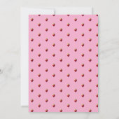 Invitation d'anniversaire fraise | Fille rose roug (Dos)