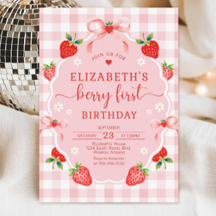 Invitation d'anniversaire fraise, Premier annivers