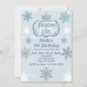 Invitation d'anniversaire Frozen en cinq flocons d (Devant)