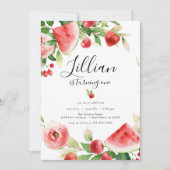 Invitation d'anniversaire Fruit de verdure estival (Devant)