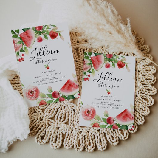 Invitation d'anniversaire Fruit de verdure estival