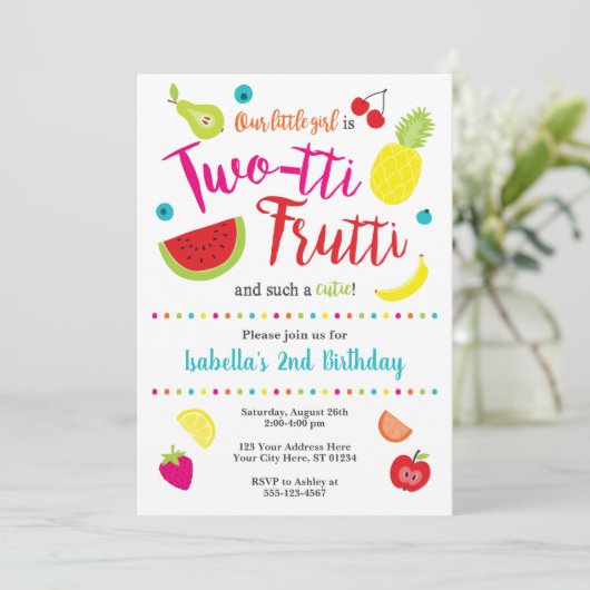 Invitation d'anniversaire Frutti à deux tti | Anni (Debout devant)