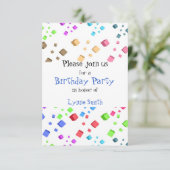 Invitation d'anniversaire Fun Cubes (Debout devant)