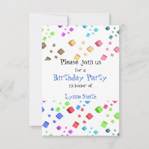 Invitation d'anniversaire Fun Cubes