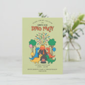 Invitation d'anniversaire Fun Dino Party Dinosaure (Debout devant)