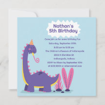 Invitation d'anniversaire Fun Dinosaures