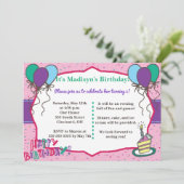 Invitation d'anniversaire Fun Girl (Debout devant)