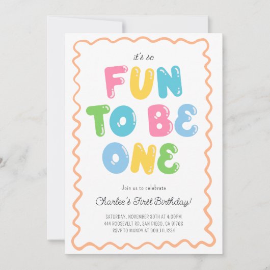 Invitation d'anniversaire Fun to be ONE (Devant)