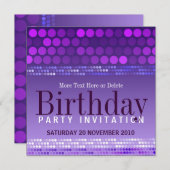 Invitation d'anniversaire Funky Purple Pink Party (Devant / Derrière)