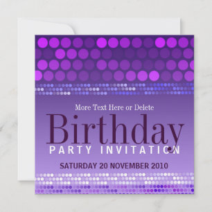 Invitation d'anniversaire Funky Purple Pink Party