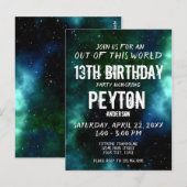 Invitation d'anniversaire Galaxie Étoiles Hors de  (Devant / Derrière)