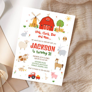 Invitation d'anniversaire garçon animaux de la fer