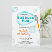 Invitation d'anniversaire garçon bulle (Debout devant)