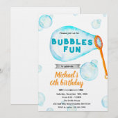 Invitation d'anniversaire garçon bulle (Devant / Derrière)