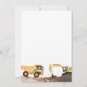 Invitation d'anniversaire garçon camions de constr (Dos)