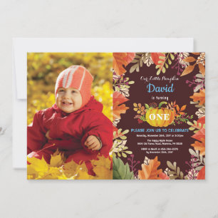 Invitation d'anniversaire garçon citrouille automn