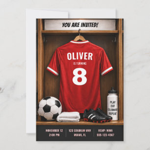 Invitation d'anniversaire garçon de maillot de foo