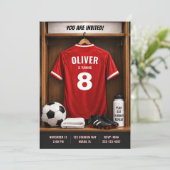Invitation d'anniversaire garçon de maillot de foo (Debout devant)