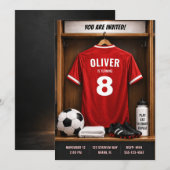 Invitation d'anniversaire garçon de maillot de foo (Devant / Derrière)