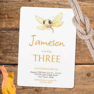 Invitation d'anniversaire garçon Dragonfly Mignon
