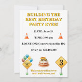 Invitation d'anniversaire garçon en construction (Dos)