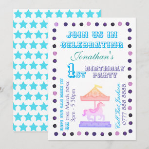 Invitation d'anniversaire garçon/fille - Thème car