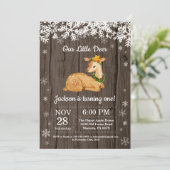 Invitation d'anniversaire garçon hiver cerf rustiq (Debout devant)