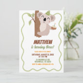 Invitation d'anniversaire garçon koala ondulé mign (Debout devant)