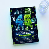 Invitation d'anniversaire garçon Neon Glow 5 ans
