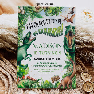 Invitation d'anniversaire garçon Patty dinosaure s