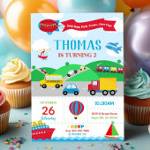 Invitation d'anniversaire garçon pour les transpor