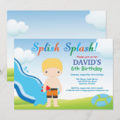 Invitation d'anniversaire garçon pour une fête à l (Devant / Derrière)